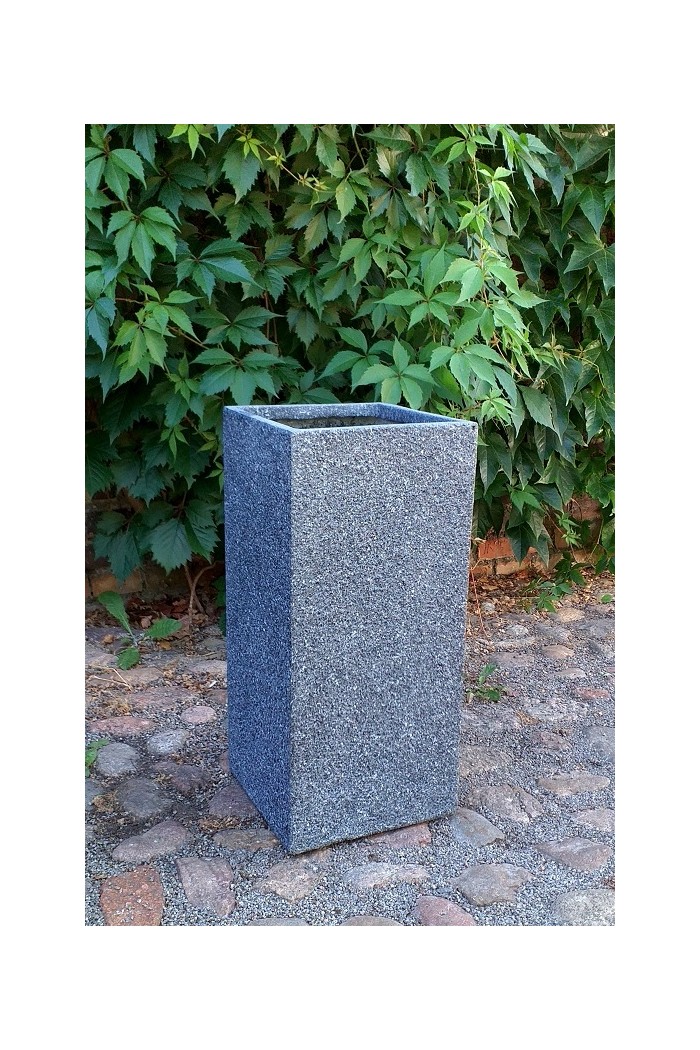 D Donica Mary supek szary granit s/1 25318 - 28x28x60 cm - doniczki-poznan.pl