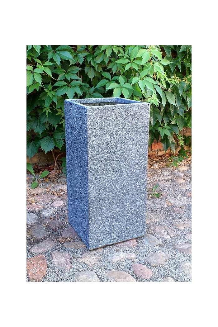 D Donica Mary supek szary granit s/2 25319 - 33,5x33,5x70 cm - doniczki-poznan.pl