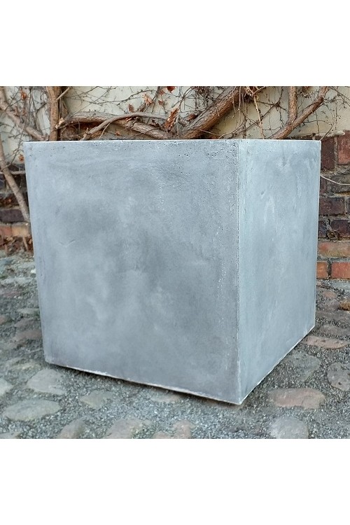 Donica DeeF betonowy sześcian szary s/3 25201- 50x50x50 cm - doniczki-poznan.pl