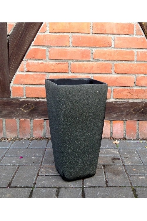 Donica kwadratowy wazon czarny 9591 - 22x22x42 cm - doniczki-poznan.pl