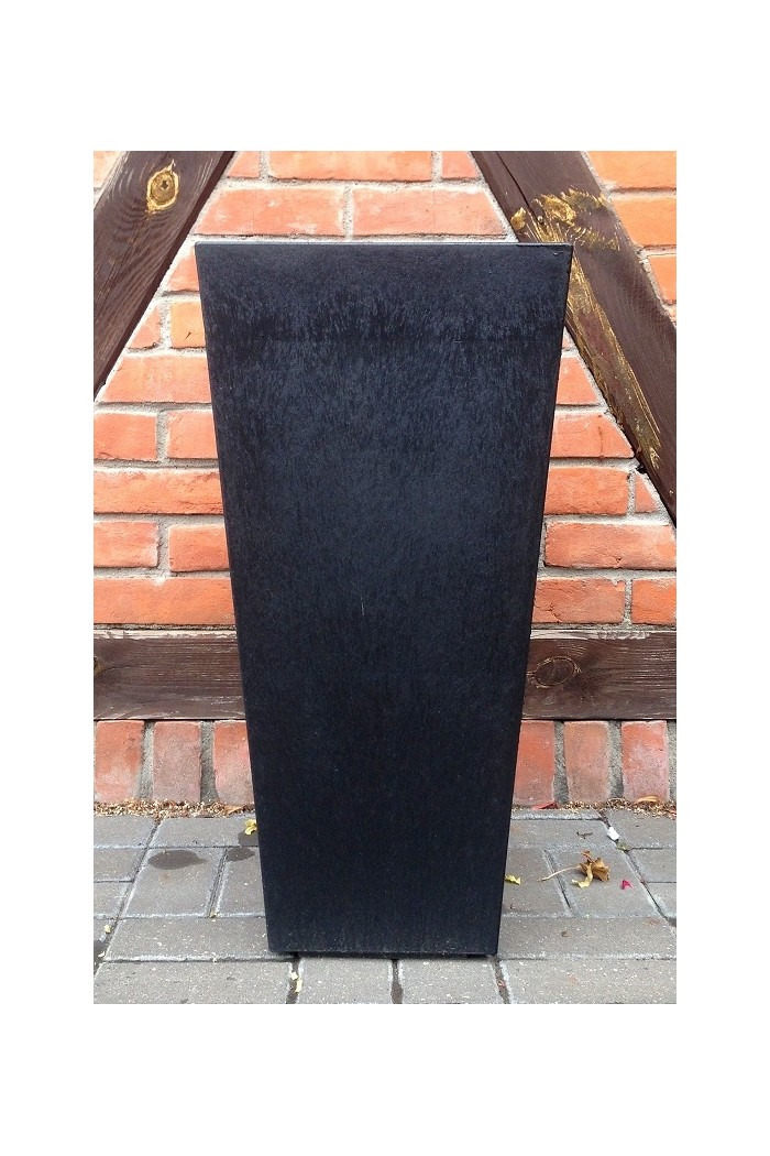 Donica recyklingowa czarny kwadratowy wazon bez rantu 144010 - 46x46x90 cm - doniczki-poznan.pl