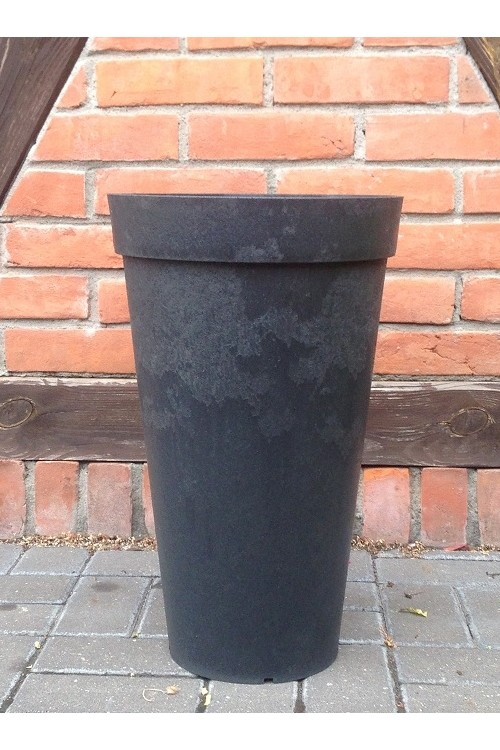  Donica recyklingowa czarny wysoki stożek 144004 - 32x50 cm - doniczki-poznan.pl