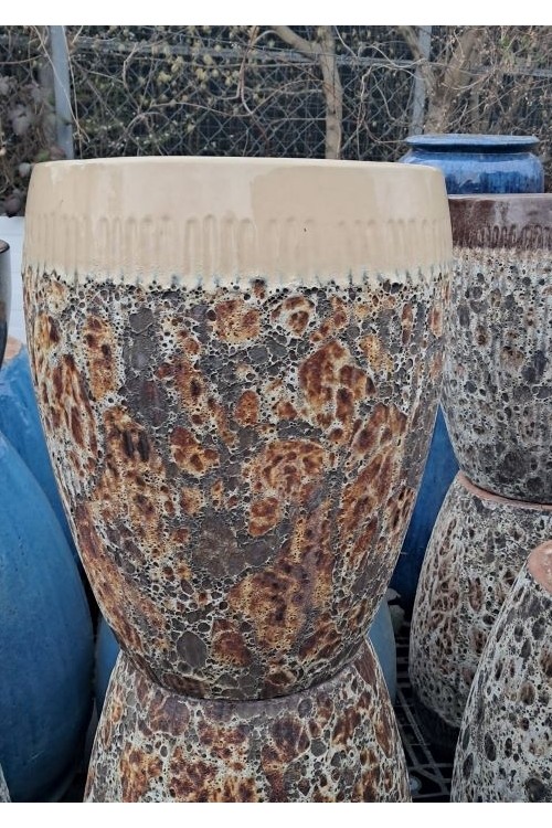 Donica Vici Belly wysoka vulcano krem s/1 79995645 - doniczki-poznan.pl