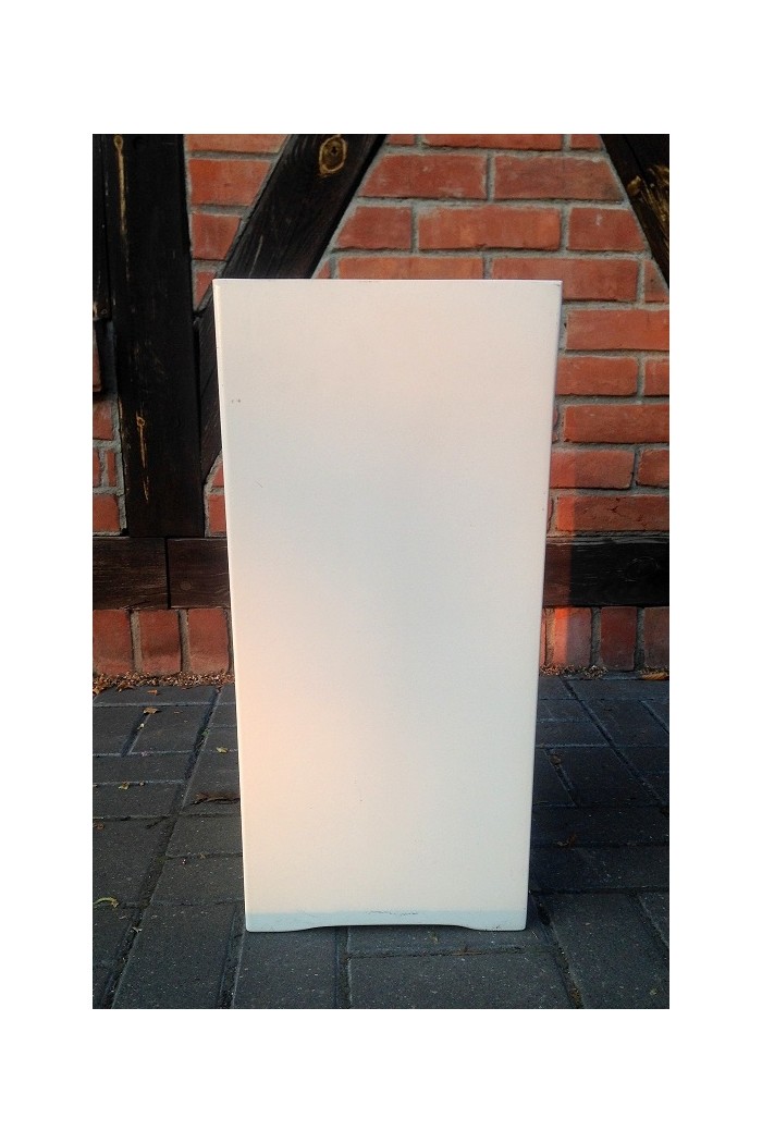 Donica z włókna szklanego biały słupek R25113 - 28x28x60 cm