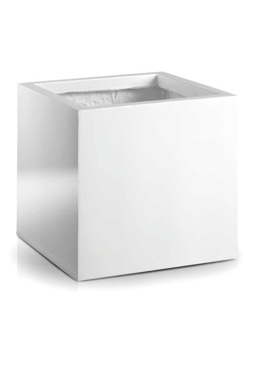 Donica z włókna szklanego biały sześcian R25109 - 60x60 cm - 3