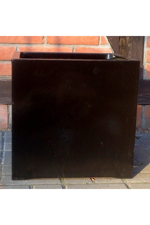 Donica z włókna szklanego czarny sześcian R25123 - 60x60 cm
