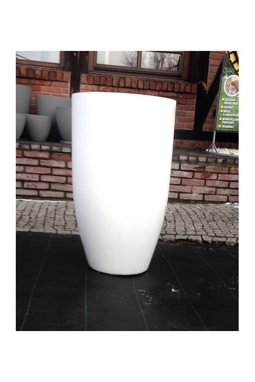Donica z włókna szklanego duży biały wazon R25134 - 60x100 cm - doniczki-poznan.pl
