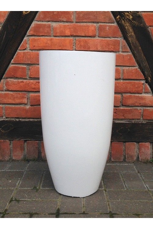 Donica z włókna szklanego wazon biały 25236 - 32x62 cm - doniczki-poznan.pl
