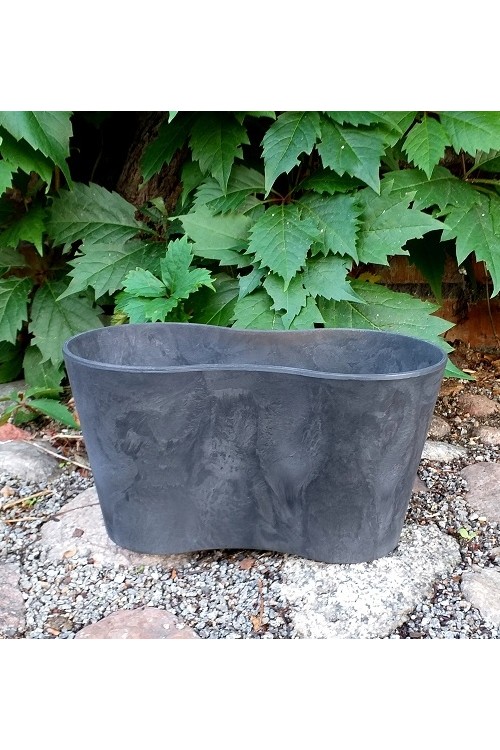 Doniczka ArtStone podwjna czarna 99031 - 26 (2x13)x14 cm