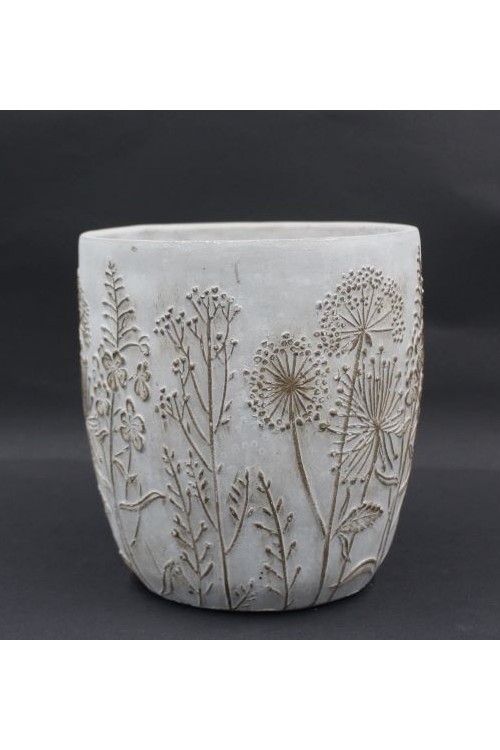 Doniczka cement Flowers klasyczna s/2 25544 - 16,5 x18 cm