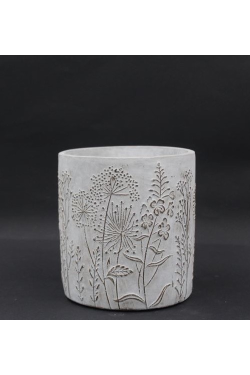 Doniczka cement Flowers walec s/1 - 13x14 cm