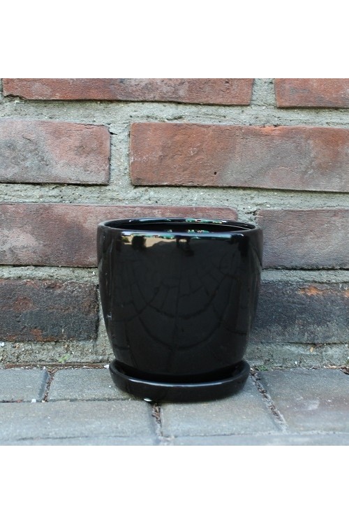 Doniczka klasyczna czarna s/2 79993601 - 15x14 cm