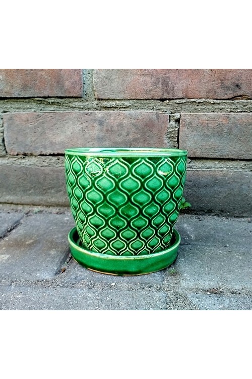 Doniczka Vintage Marocco zielona s/1 79992926 - 12x10 cm - doniczki-poznan.pl