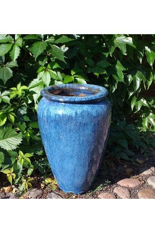 DW Donica wazon szkliwiony niebieski s/1 79992317 - 32x52 cm