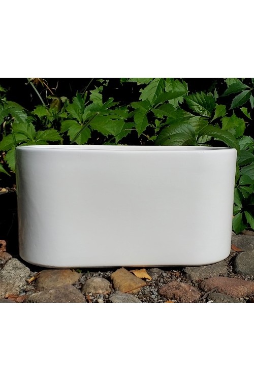 Podłużna osłonka ceramiczna biała s/2 7911 - 32x16x16 cm - doniczki-poznan.pl