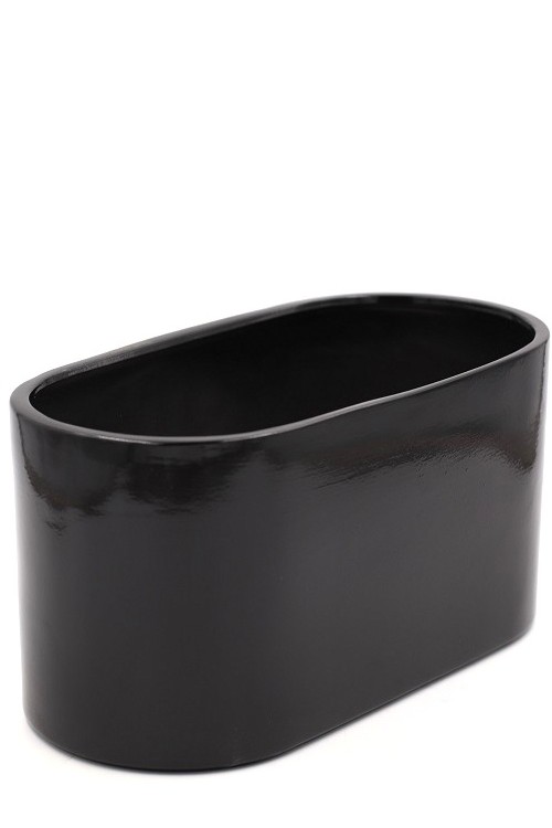 Podłużna osłonka ceramiczna czarna 7913 - 32x16x16 cm - doniczki-poznan.pl