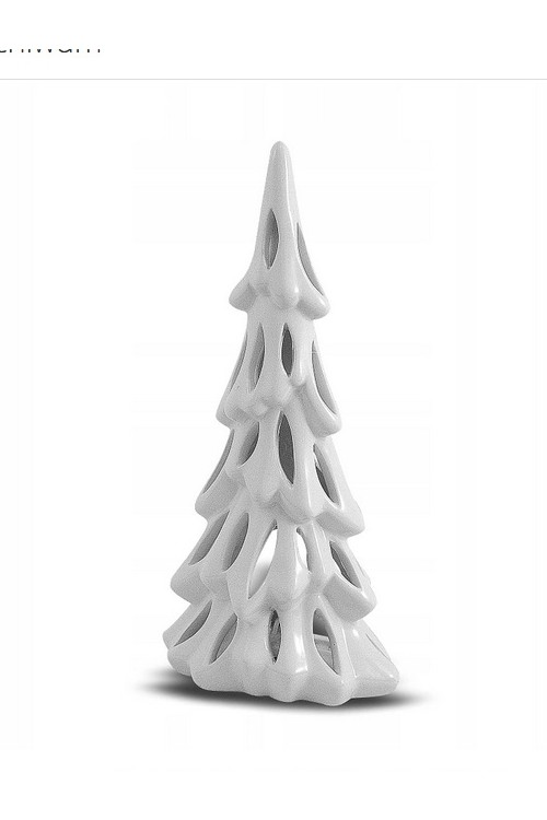 Świecznik tealight Choinka biała 126082- 11x7,5x22 cm - 3