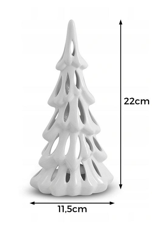 Świecznik tealight Choinka biała 126082- 11x7,5x22 cm - 4