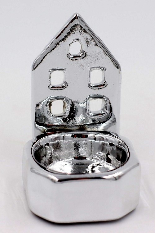 Świecznik tealight Domek srebrny 126080 - 6x8 cm fotografia 4