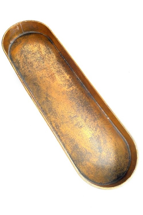 Tacka podłużna złota na nóżce s/2 612214 - 58,5x17,5x11,5 cm - doniczki-poznan.pl