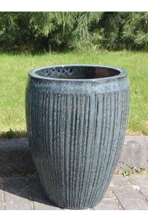Wazon Vici pkaty ryflowany czarno-szare ctki s/1