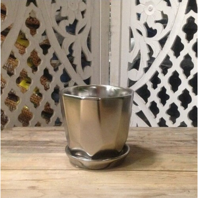 Donica Yide kanciasta srebrna mat