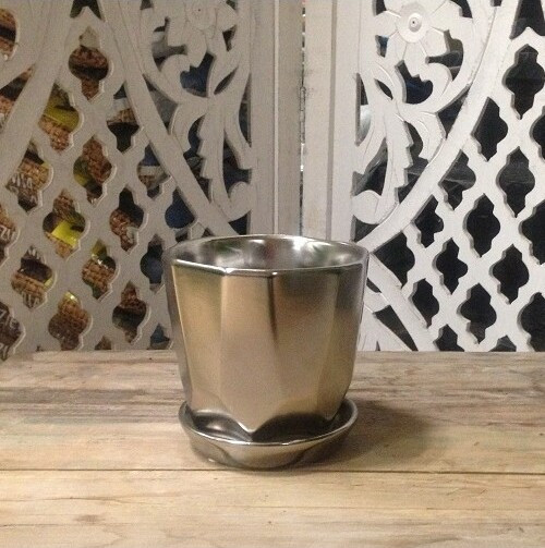 Donica Yide kanciasta srebrna mat