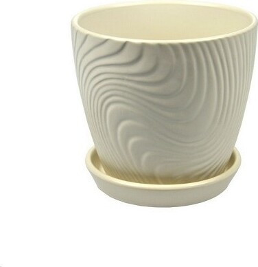 Doniczka okrągła Fala biała