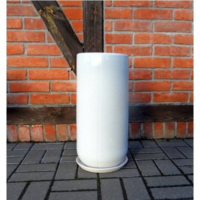 Donica Szalin wysoki walec biały