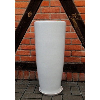 Donica Szalin wąski wazon biały