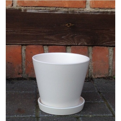 Doniczka stożek biała matowa