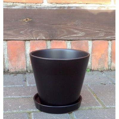 Doniczka stożek czarna matowa