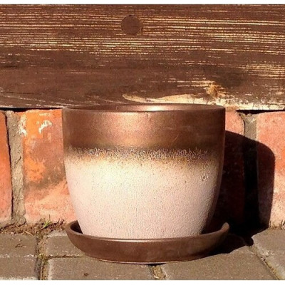 Doniczka Krem z brązem