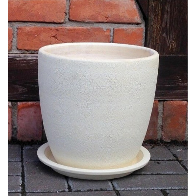 Donica w kwiatki biała