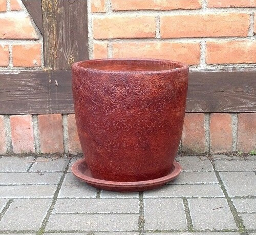 Donica w kwiatki brązowa