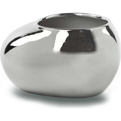 Doniczka Mirror srebrny lustrzany kamień