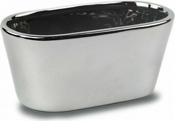 Doniczka Mirror srebrna lustrzana skrzynka owalna