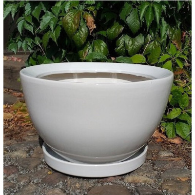 Donica misa biała szkliwiona