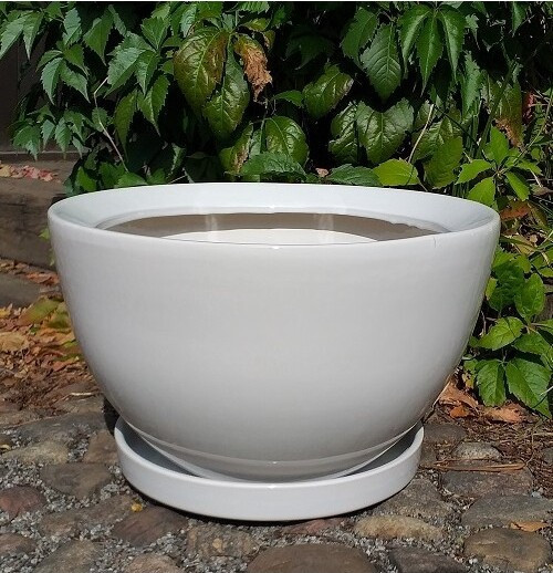 Donica misa biała szkliwiona