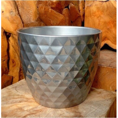 Doniczka Diament srebrna