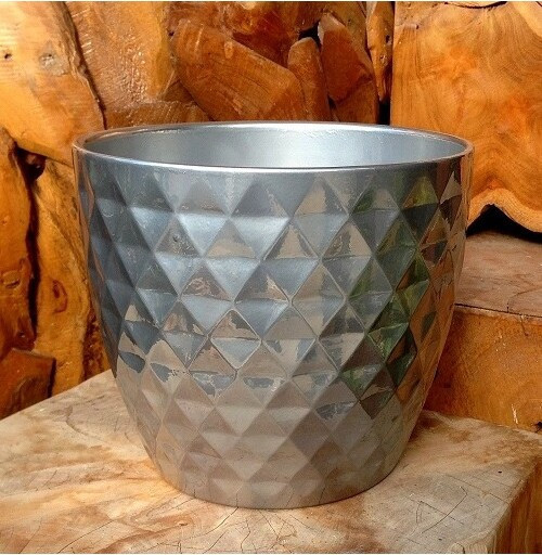 Doniczka Diament srebrna