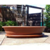 Brązowa owalna doniczka do bonsai