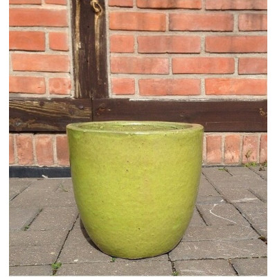 Donica szkliwiona okrągła zielona