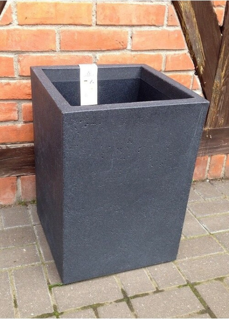 Donica C-Cube High szeroki słupek czarny