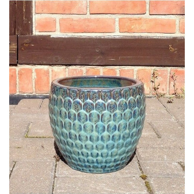 Donica szkliwiona Łuska niebieska