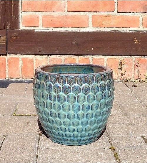 Donica szkliwiona Łuska niebieska