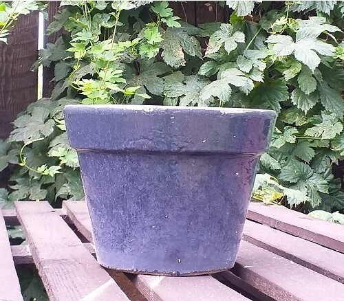 Donica prosta z rantem szaroniebieska