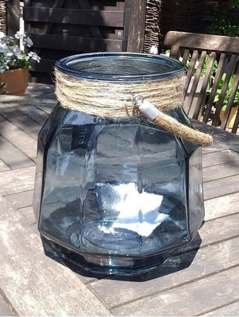 Lampion szklany Atin niebieski