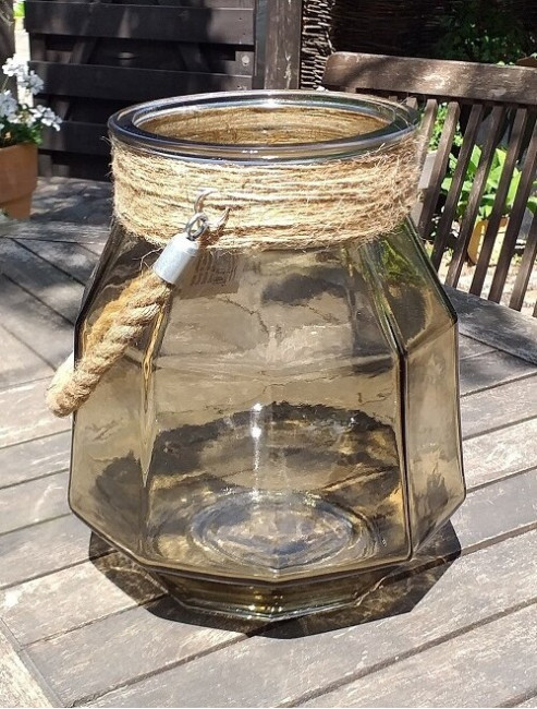 Lampion szklany Atin brązowy