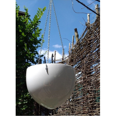 Doniczka osłonka wisząca biała